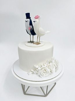 Торт "Свадебный" с птицами 01