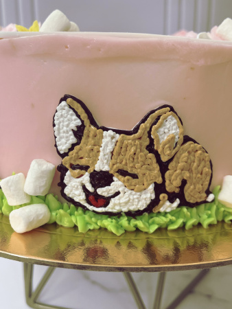 Торт "Собачка корги" 03