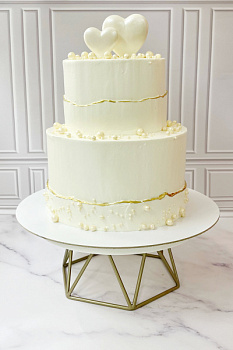 Торт "Свадебный" с сердечками 01