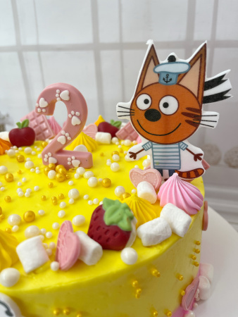 Торт "Три кота" с аппликациями  03