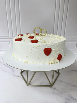 Торт "Свадебный" с кольцами 01