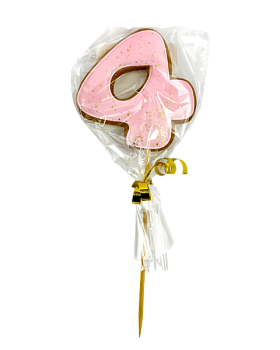 Цифра № 4 Розовая 01