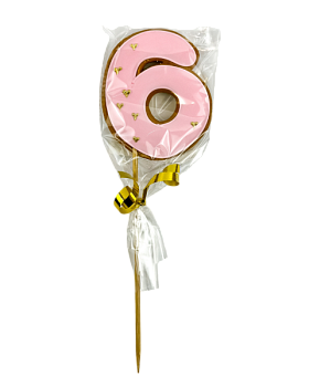 Цифра № 6 Розовая 01