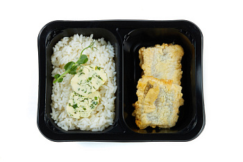 Филе минтая жареный с рисом отварным 01