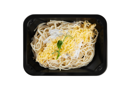 Паста с курицей и шампиньонами 01