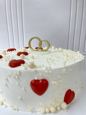 Торт "Свадебный" с кольцами 02