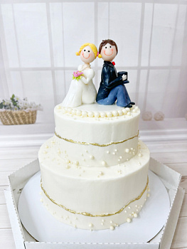 Торт "Свадебный" со свадебной композицией 01