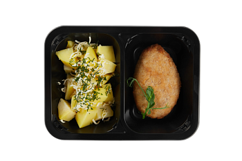 Котлета домашняя с картофелем отварным с зеленью 01