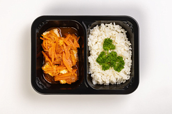 Филе минтая в кисло-сладком соусе с рисом отварным 01