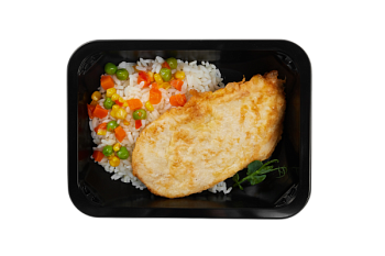 Отбивная куриная с рисом и овощами 01