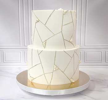 Торт "Геометрия" двух ярусный 01