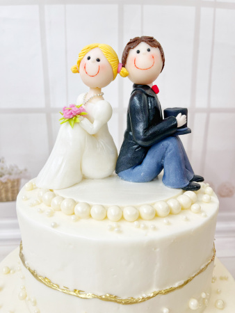 Торт "Свадебный" со свадебной композицией 02