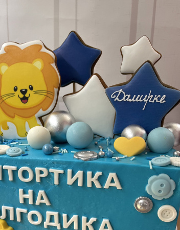 "Пол тортика на пол годика" для мальчика 02