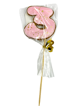 Цифра № 3 Розовая 01