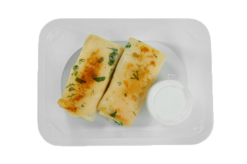 Блинчики с зеленью и сырной начинкой 01