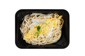 Паста с курицей и шампиньонами 01